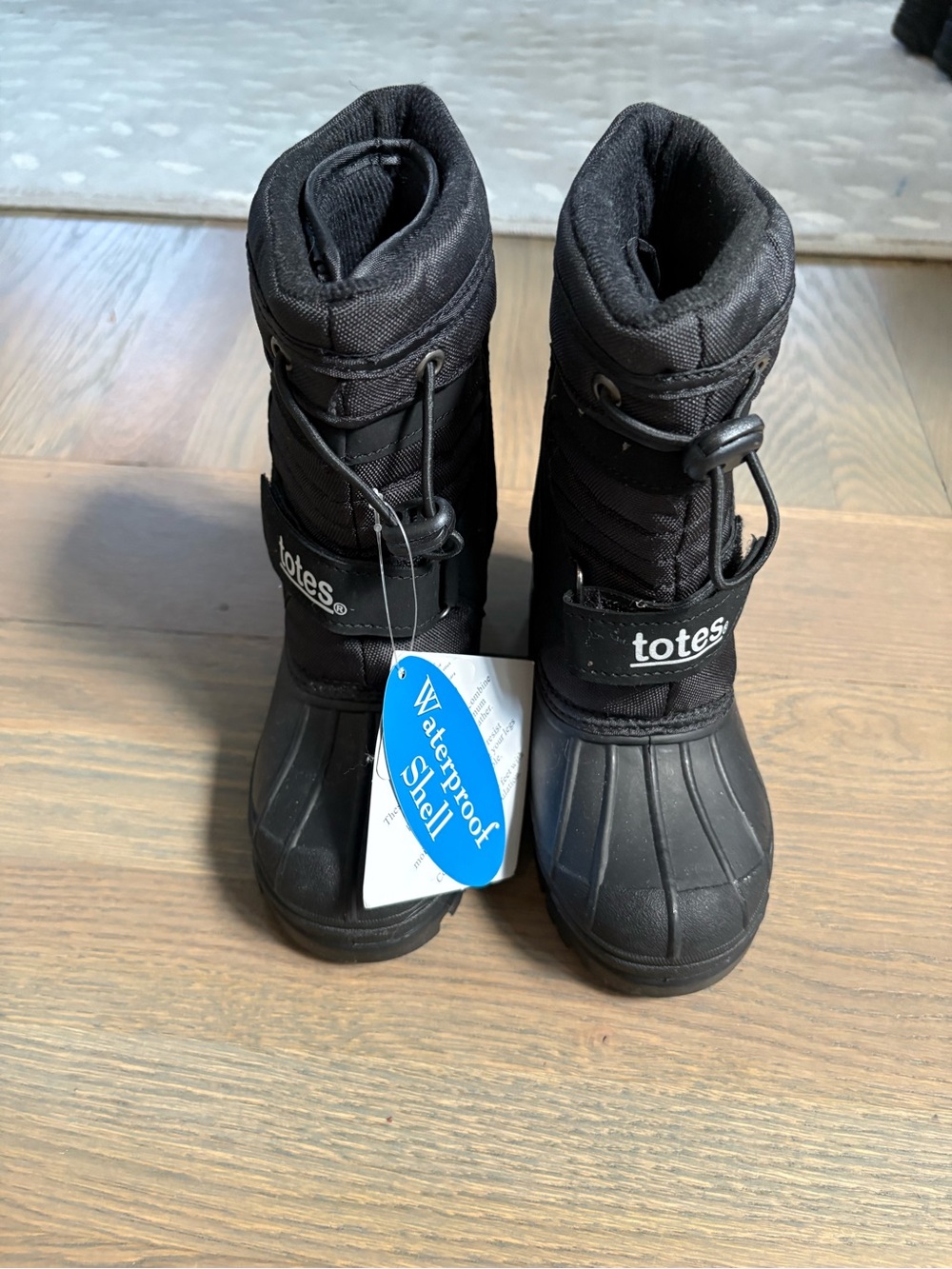 totes Black Kids Waterproof Rain & Snow Boots